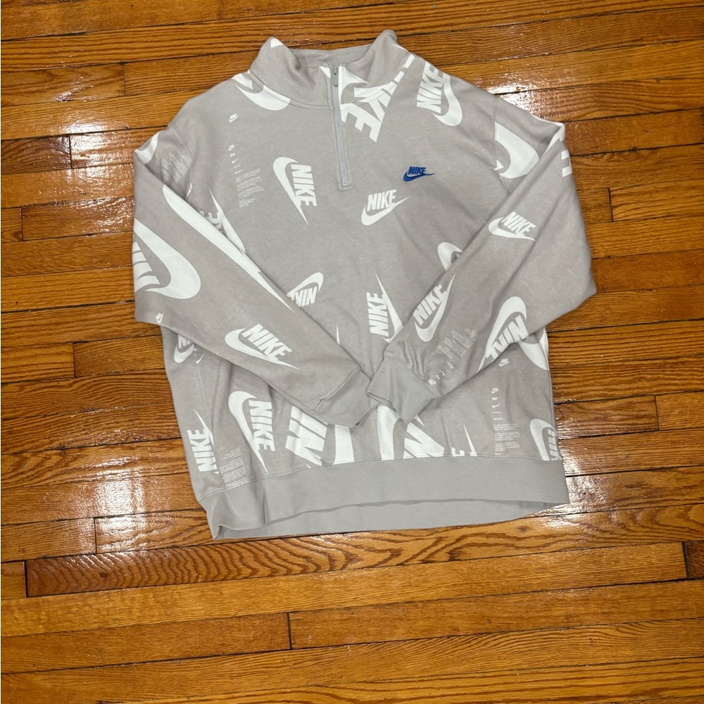 Nike Light Gray Zip-Up Men's Sweater